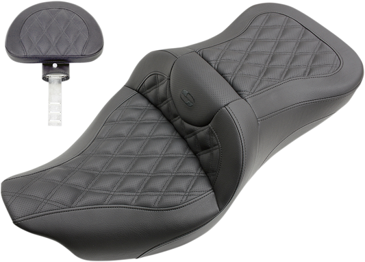 SADDLEMEN Roadsofa™ Seat with Backrest for Harley-Davidson Trike 2009-2024, Part 808-07B-182TBR
