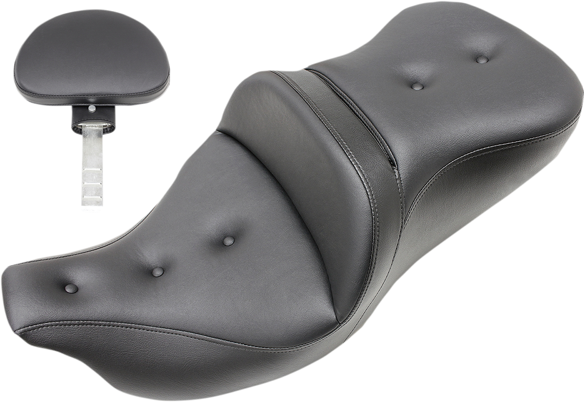 SADDLEMEN Pillow-Top Roadsofa™ Seat with Backrest for FLH/FLT 2008-2024 by SADDLEMEN Part #808-07B-181BR