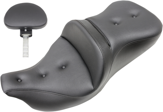 SADDLEMEN Pillow-Top Roadsofa™ Seat with Backrest for FLH/FLT 2008-2024 by SADDLEMEN Part #808-07B-181BR