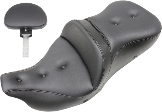 SADDLEMEN Pillow-Top Roadsofa™ Seat with Backrest for FLH/FLT 2008-2024 by SADDLEMEN, Part No. 808-07B-181BRHC