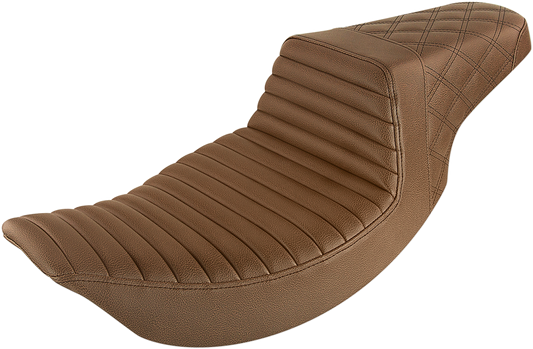 SADDLEMEN Step-Up Front Tuck-n-Roll and Rear Lattice Stitch Seat with Whisper-Grain SaddleHyde™ Cover - Model 897-06-176BR