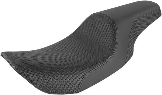 SADDLEMEN Profiler™ Basketweave Seat for Harley FLH 1997-2007 - Black, Part Number 897-06-147