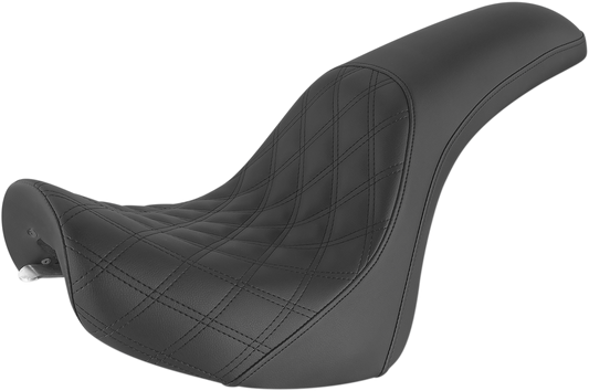 SADDLEMEN Profiler Seat for FXSTD 2001-2007 – Front Lattice / Rear Smooth in Black (Part No. 800-02-149)