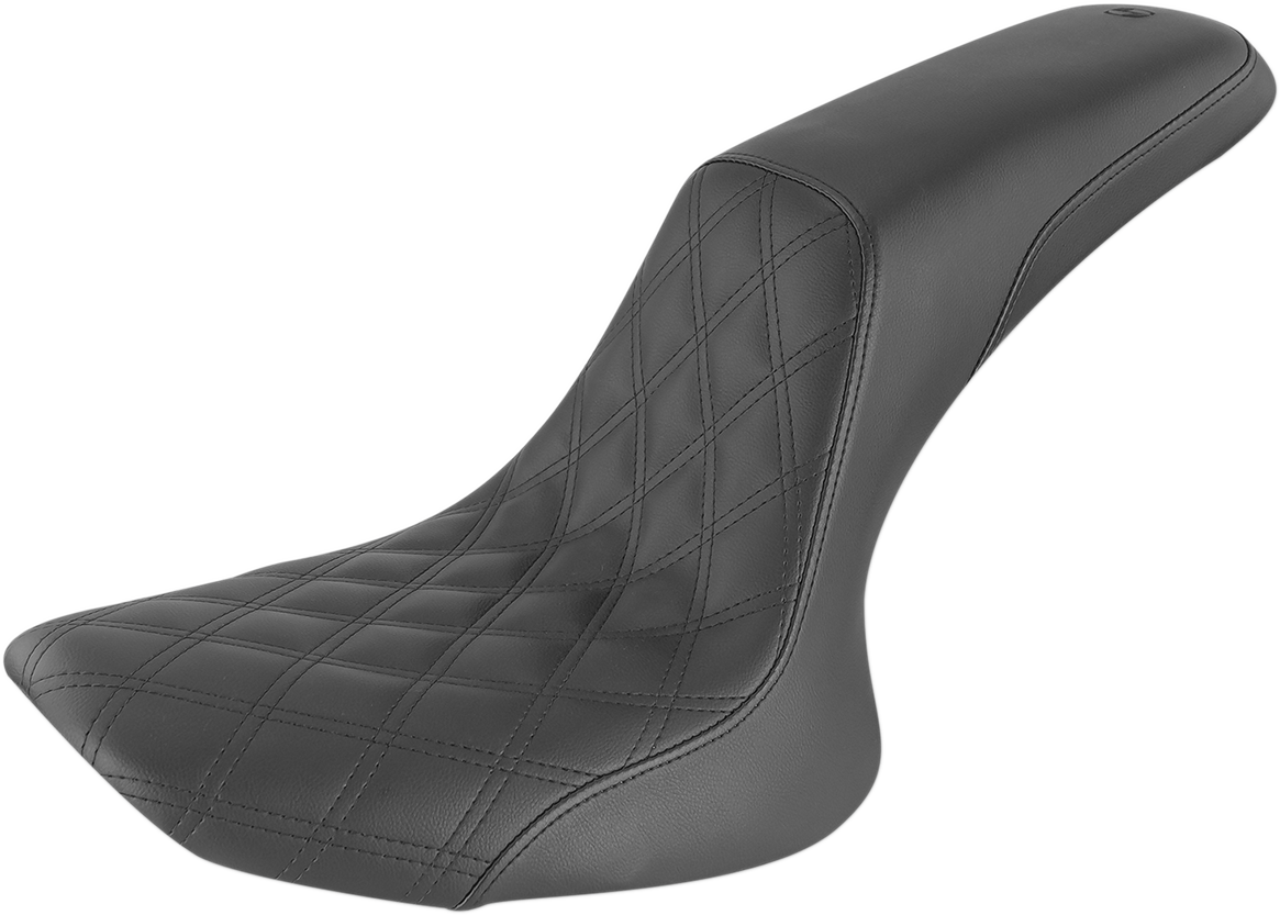 SADDLEMEN Profiler Front Lattice/Rear Smooth Saddle Seat for FXST/FLST '84-'99 - Black - Part 884-01-149