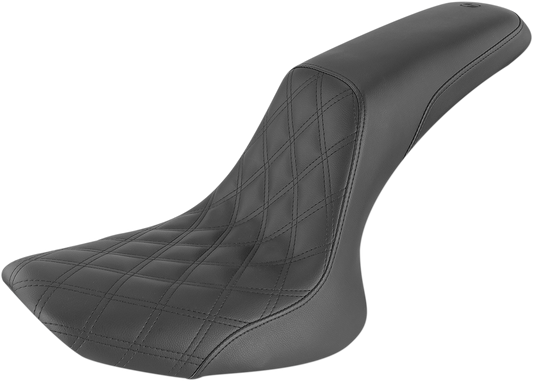 SADDLEMEN Profiler Front Lattice/Rear Smooth Saddle Seat for FXST/FLST '84-'99 - Black - Part 884-01-149