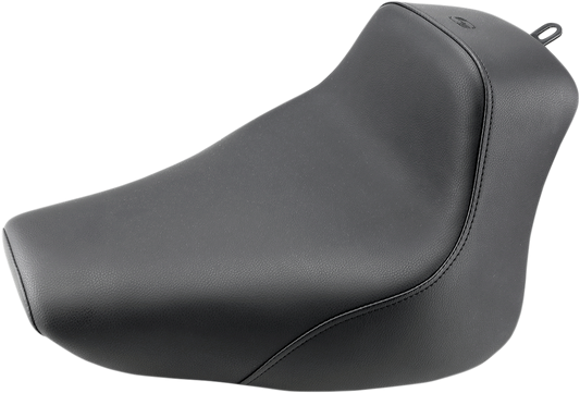 Saddlemens Heels Down Solo Seat 800-01-0021 – Black, Low Profile Motorcycle Seat for Enhanced Comfort and Control