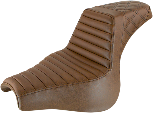 SADDLEMEN Step-Up Seat for Harley FXFB 2018-2023, Brown - Part 818-28-176BR