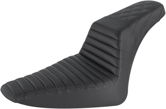 SADDLEMEN Step-Up Seat Front Tuck-n-Roll / Rear Lattice Stitch Black 812-26-176