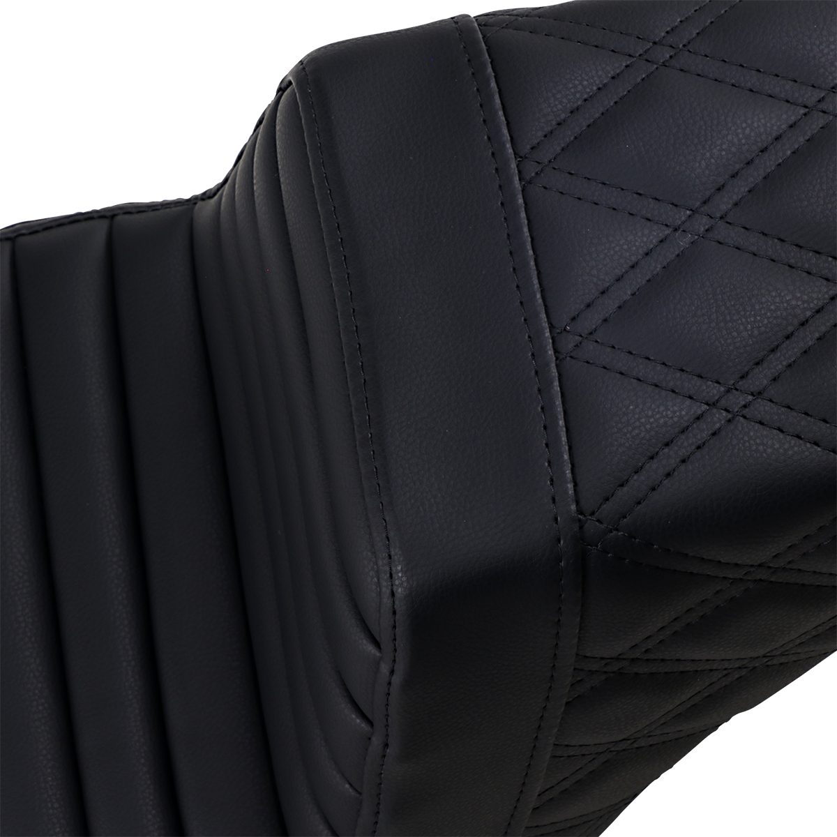SADDLEMEN Step-Up Seat Front Tuck-n-Roll and Rear Lattice Stitch Black 818-30-176