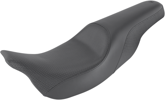 SADDLEMEN Profiler™ Basketweave Seat for Harley FLH/FLT 2008-2020, Black - Part 808-07B-147