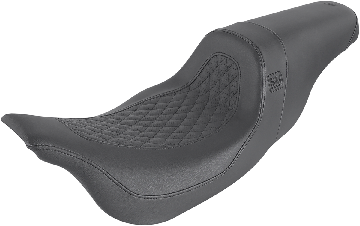SADDLEMEN Speed Merchant Pro Series Seat - Black for Harley FL '08-'22 (Part Number: SM80807DB)