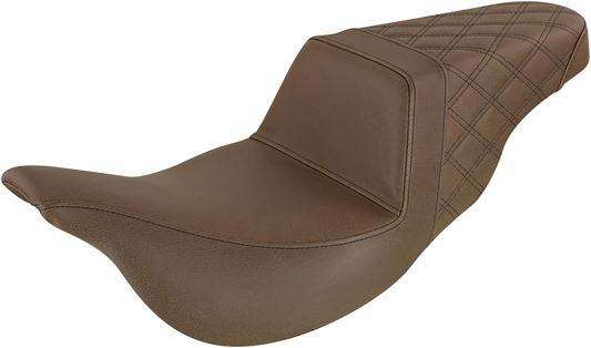 SADDLEMEN Step-Up Seat with Extended Reach for Harley FL 2008-2024 - Brown, Part 808-07B-173BREX