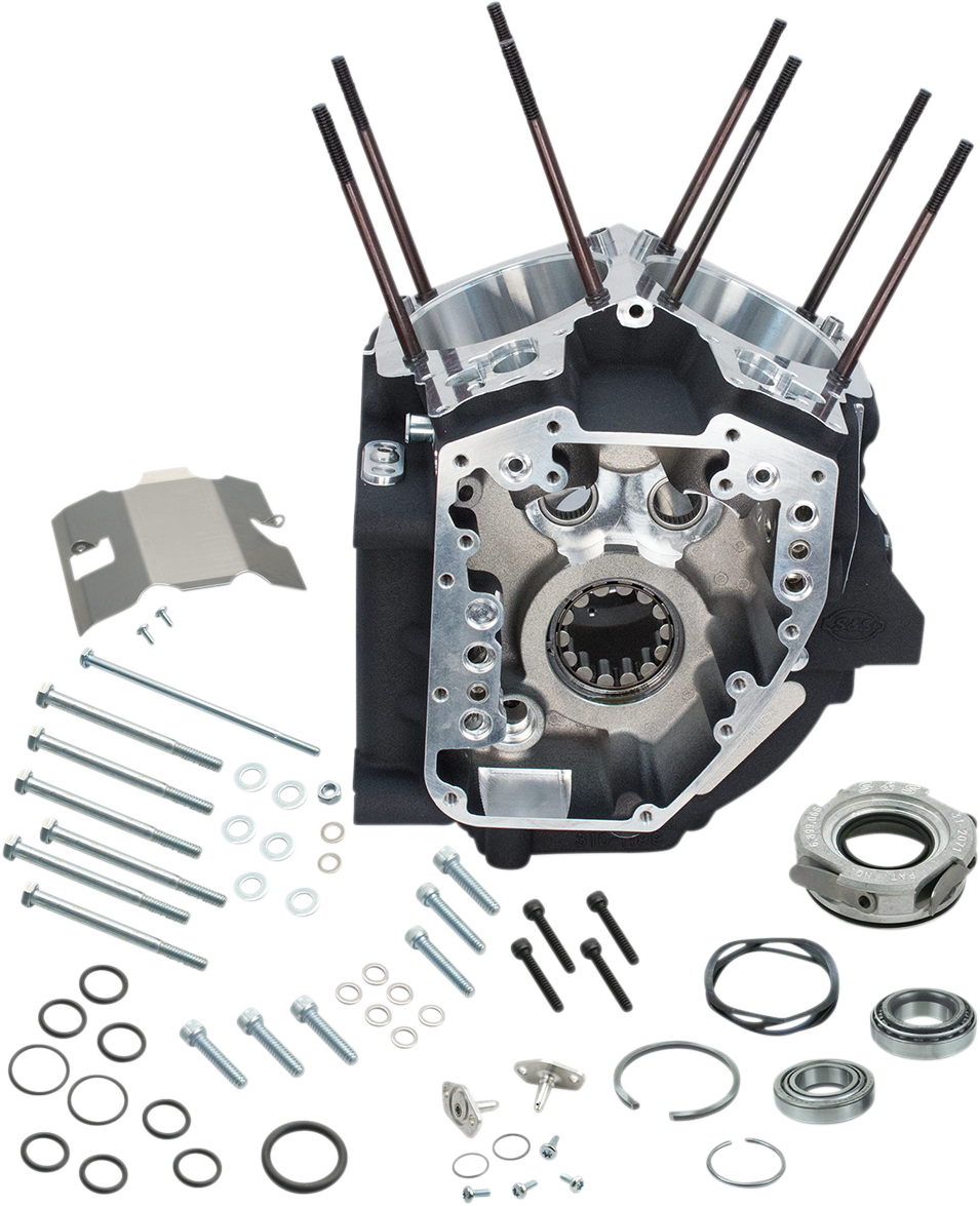 S&S Cycle Twin Cam 88A Engine Case - 3.750 Inch Bore, Stock Stud Pattern, Wrinkle Black Finish (Part 31-0172A)