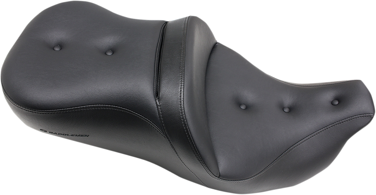 SADDLEMEN Pillow-Top Roadsofa™ Seat with Backrest for FLH/FLT 2008-2024 by SADDLEMEN (Part #808-07B-181)