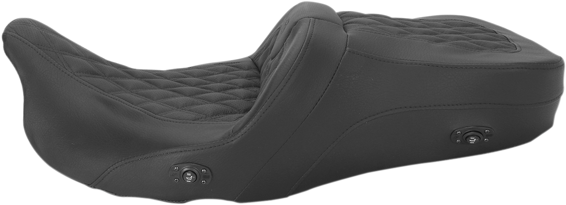 SADDLEMEN Roadsofa™ Seat for FLH/FLT 2008-2024 with Heated Feature and Full Lattice Stitch - Part Number 808-07B-182HCT