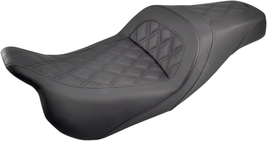 SADDLEMEN Slim Seat - Black Lattice Stitch for FL 2008-2024 - Part 808-07B-162