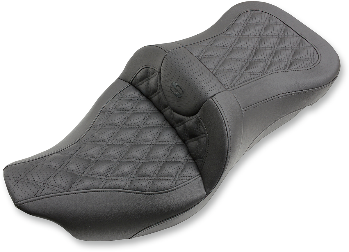 SADDLEMEN Extended Reach Roadsofa™ Seat with Lattice Stitched Design for FL '08-'24 – Part Number 808-07B-184
