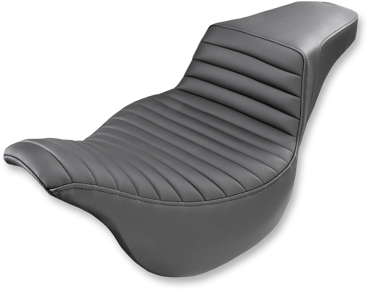 SADDLEMEN Step-Up Front Tuck-n-Roll Seat for Harley FL 2008-2024 - Black, Part 808-07B-171