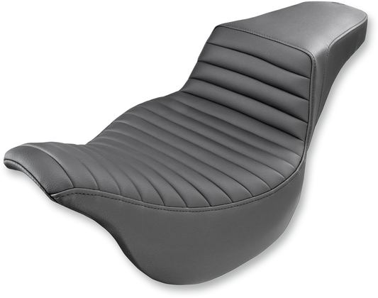 SADDLEMEN Step-Up Front Tuck-n-Roll Seat for Harley FL 2008-2024 - Black, Part 808-07B-171