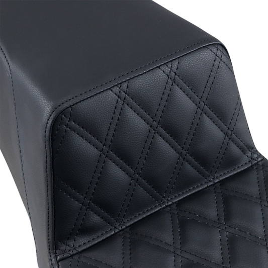 SADDLEMEN Step-Up Front Lattice Stitch Seat - Black (Part #897-06-172)