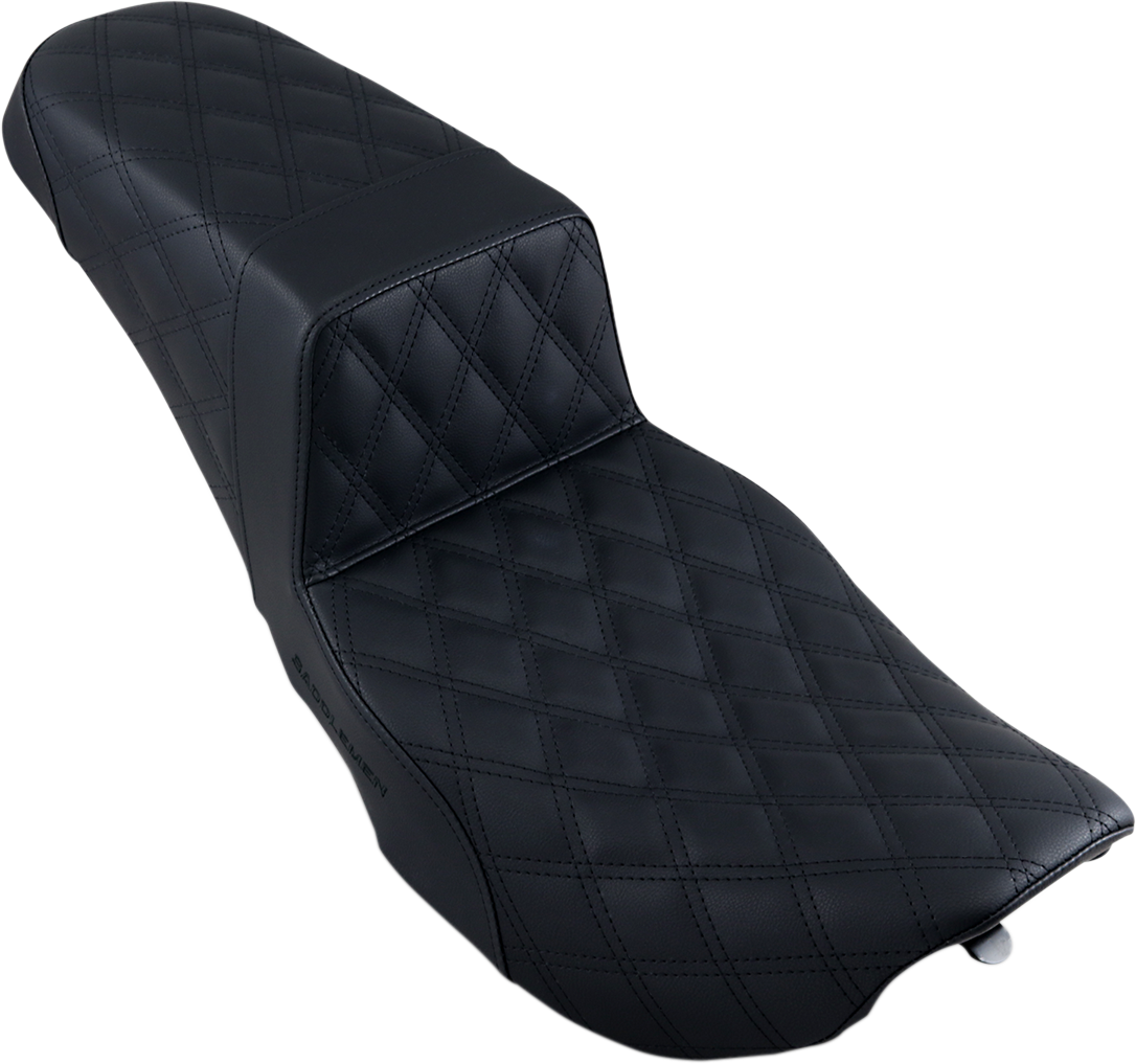 SADDLEMEN Step-Up Seat with Full Lattice Stitch for FLHR/FLHX - Model 897-06-175