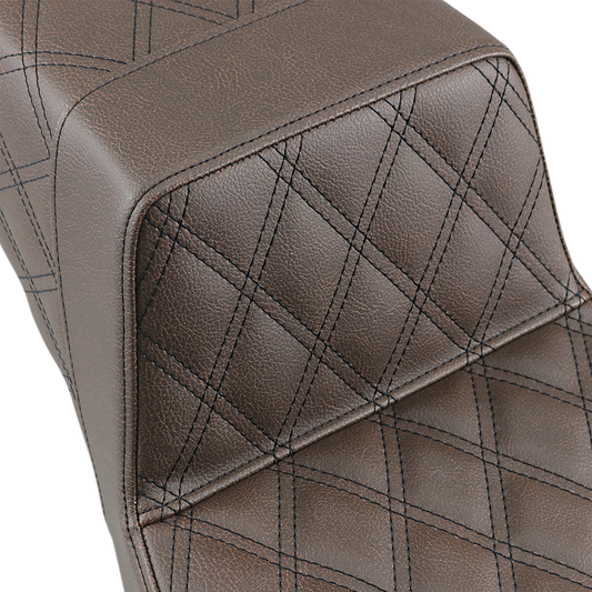 SADDLEMEN Step-Up Seat with Full Lattice Stitch in Brown – Part Number 897-06-175BR