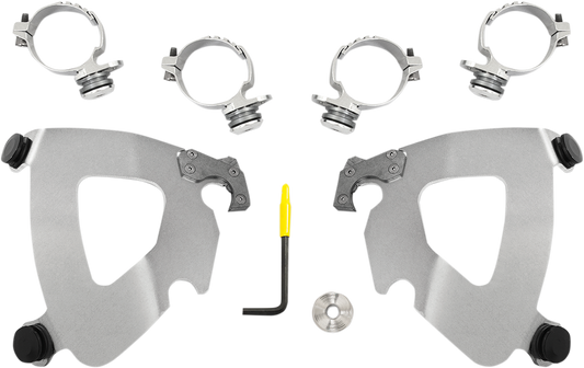 MEMPHIS SHADES Gauntlet Mounting Kit - Polished - FXDL '14-'17 MEK2014