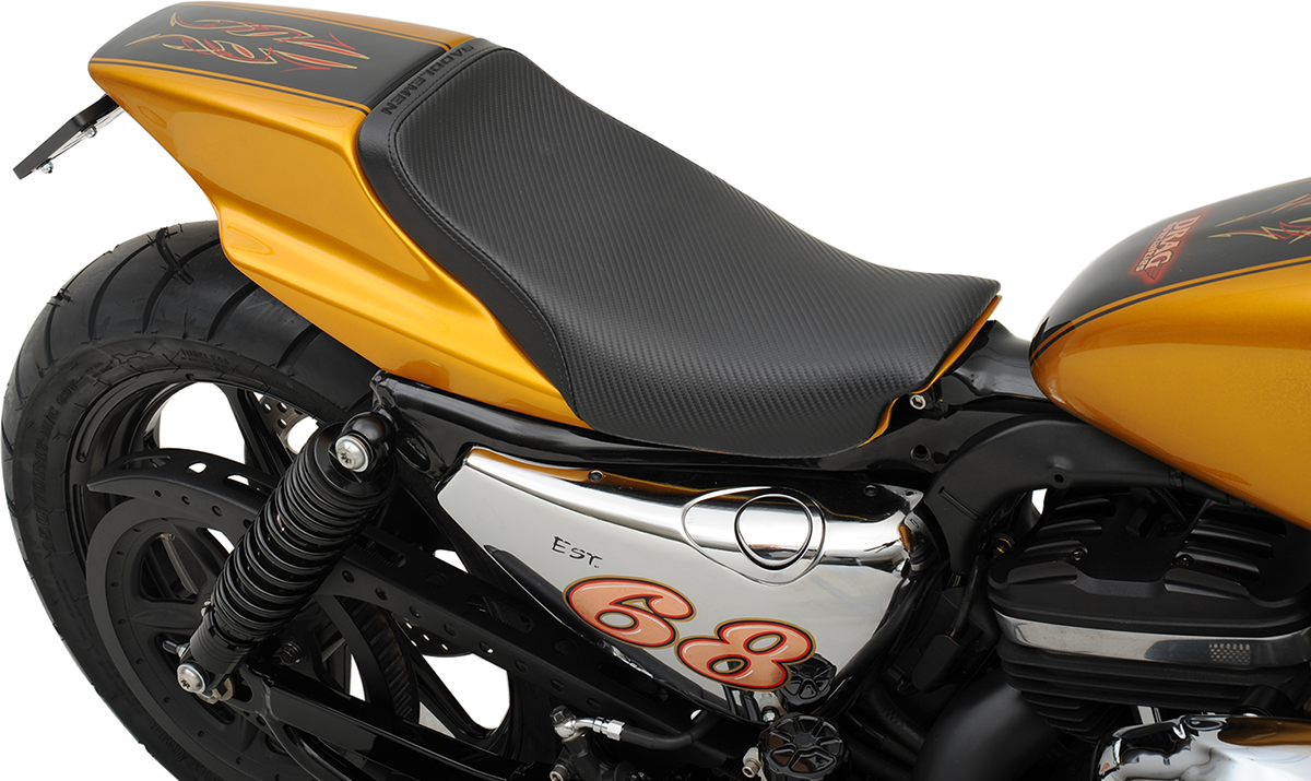 SADDLEMEN Eliminator Seat in Black with Carbon Fiber Finish – Part Z4203