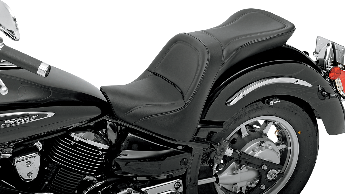SADDLEMEN Explorer™ XVS1100 Seat without Backrest – Black with Stitched Detail – Part Y3150JS