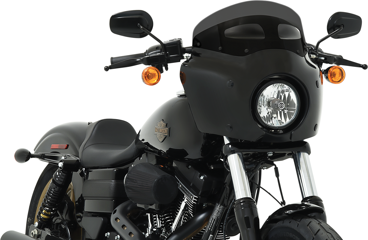 MEMPHIS SHADES Road Warrior Windshield - Vented - Dark Black Smoke - 7" MEP87210