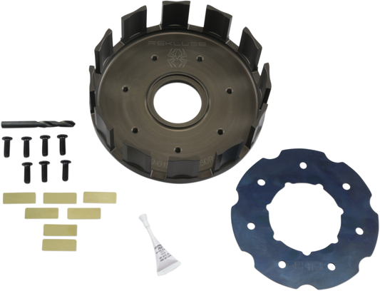 REKLUSE Clutch Basket RMS-4115 - Billet Aluminum with Replaceable Cushions for Enhanced Durability and Smooth Operation