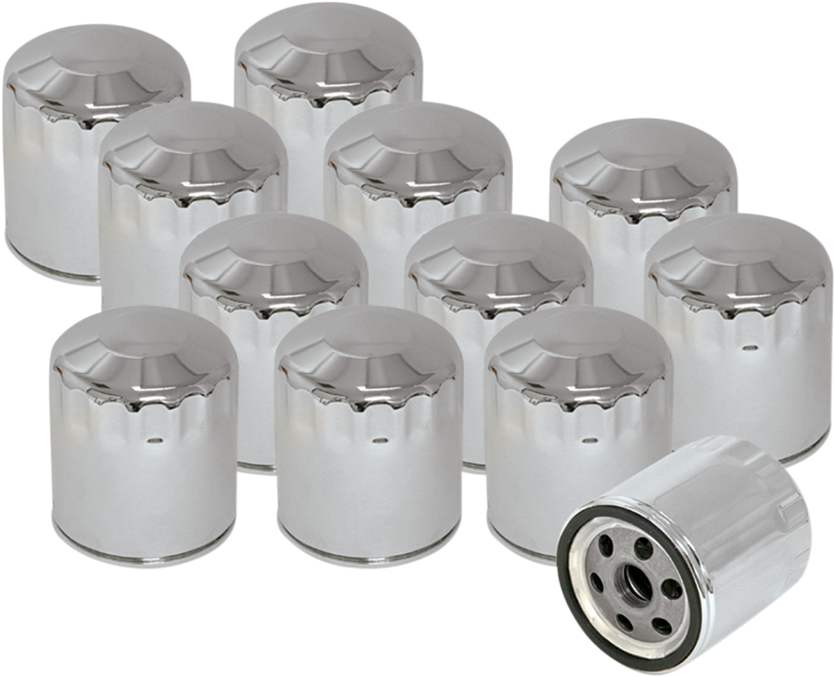 S&S CYCLE Chrome Oil Filter Part 310-0240 – 12 Pack