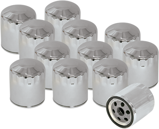 S&S CYCLE Chrome Oil Filter Part 310-0240 – 12 Pack
