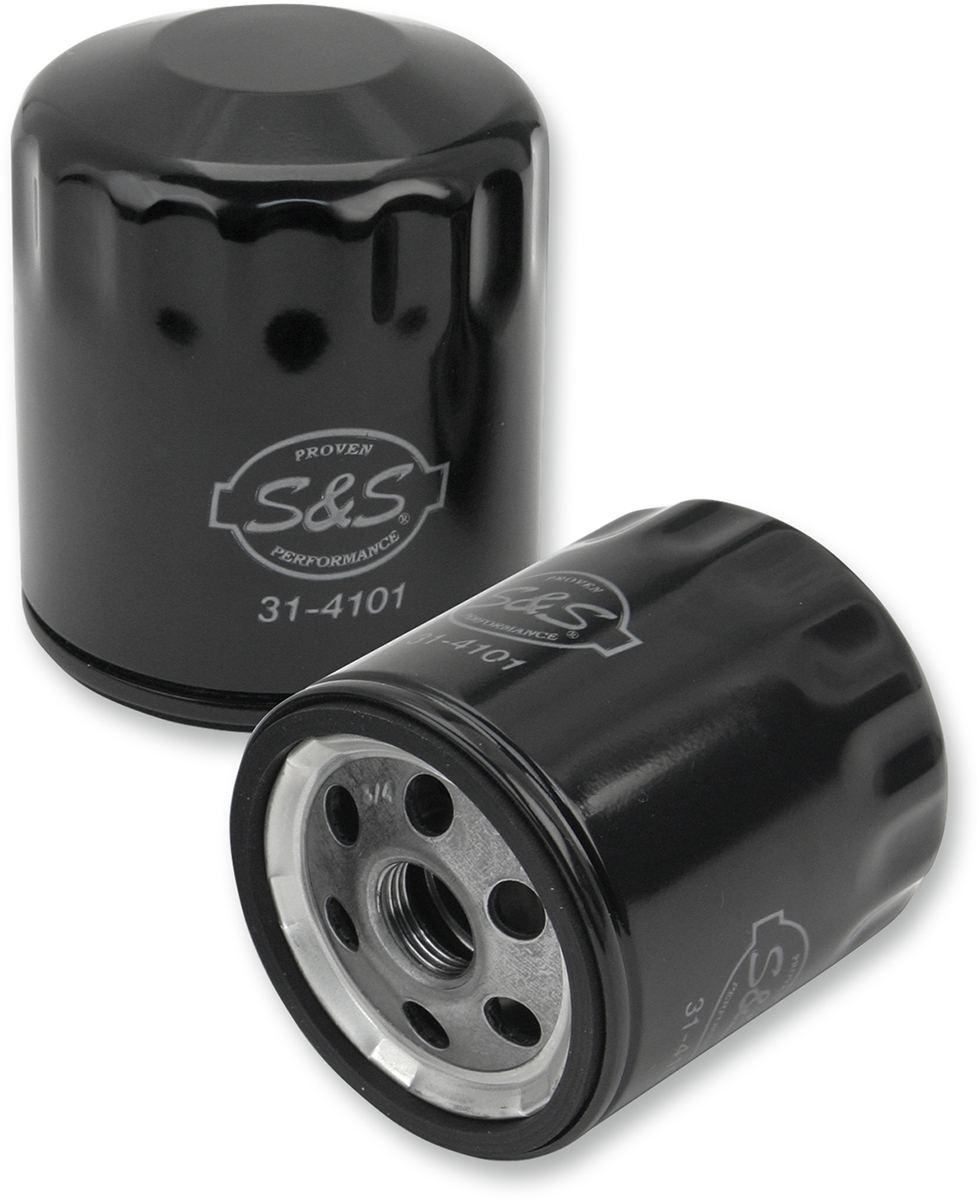 S&S CYCLE Oil Filter 31-4101A – High-Performance Black Steel Canister for Enhanced Engine Protection