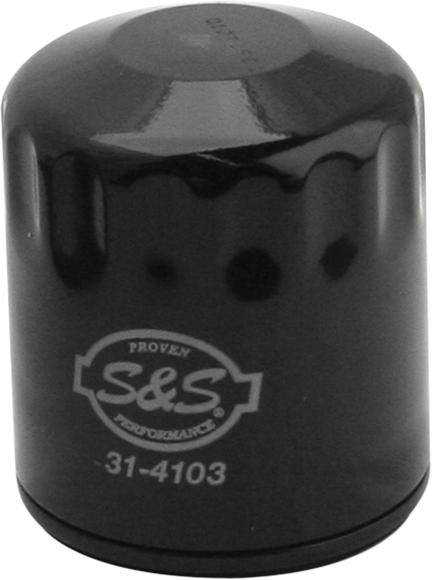 S&S CYCLE Oil Filter 31-4103A – Durable Black Steel Canister with Bypass Valve for Enhanced Engine Protection