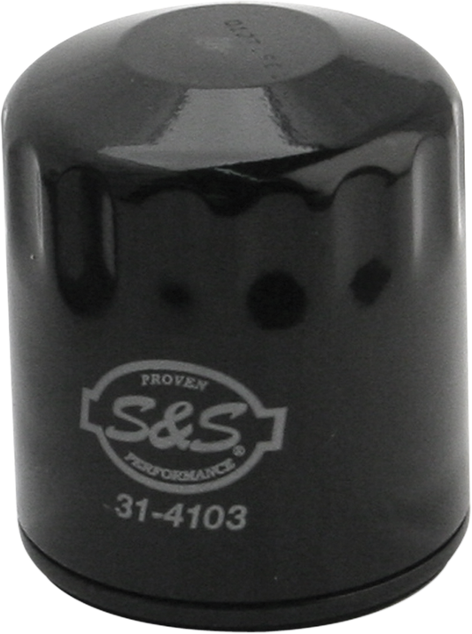 S&S CYCLE Oil Filter 31-4103A – Durable Black Steel Canister with Bypass Valve for Enhanced Engine Protection