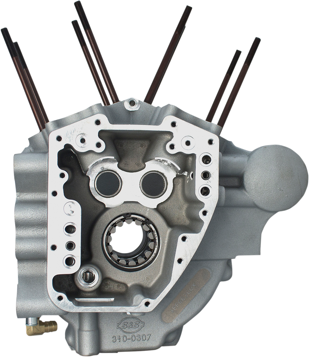 S&S CYCLE Twin Cam 310-0367A Engine Case – 3.750 Inch Bore with Stock Stud Pattern, Wrinkle Black Finish