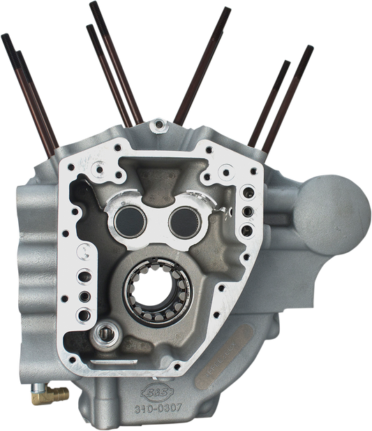 S&S CYCLE Twin Cam 310-0367A Engine Case – 3.750 Inch Bore with Stock Stud Pattern, Wrinkle Black Finish