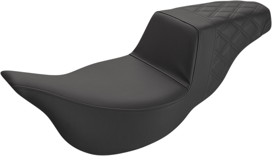 Saddlemens Step-Up Seat with Extended Reach for Harley FL 2008-2024, Black - Part 808-07B-173E