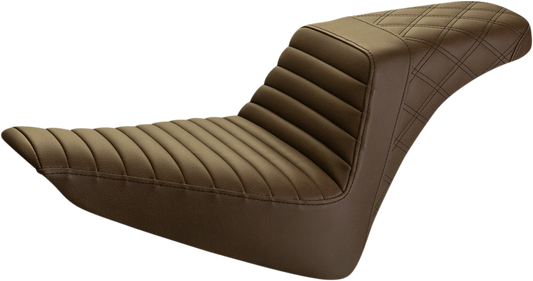 SADDLEMEN Step-Up Front Tuck-n-Roll and Rear Lattice Stitch Seat - Brown (Part Number 812-26-176BR)