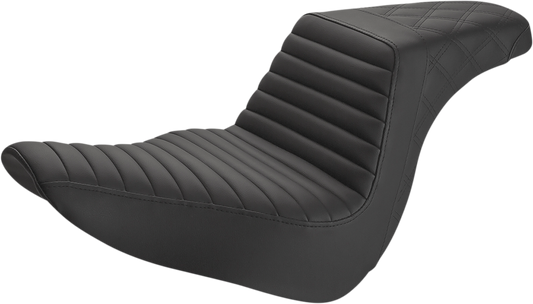 SADDLEMEN Step-Up Front Tuck-n-Roll and Rear Lattice Stitch Seat – Black, Part #818-29-176