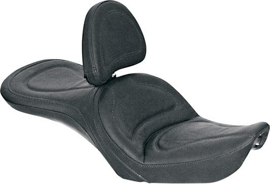 SADDLEMEN Explorer™ Seat with Backrest for FXDWG '96-'03 – Black, Part 83G52JS