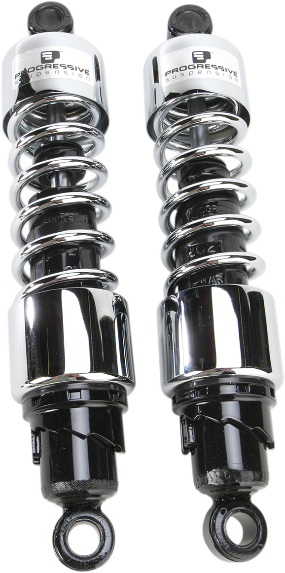 Progressive Suspension 412 Cruiser Series 13-Inch Chrome Shocks for Cruiser and Touring Bikes