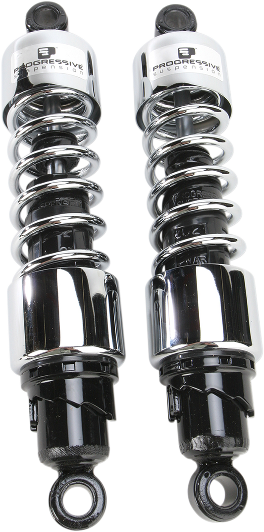 Progressive Suspension 412 Cruiser Series 13-Inch Chrome Shocks for Cruiser and Touring Bikes