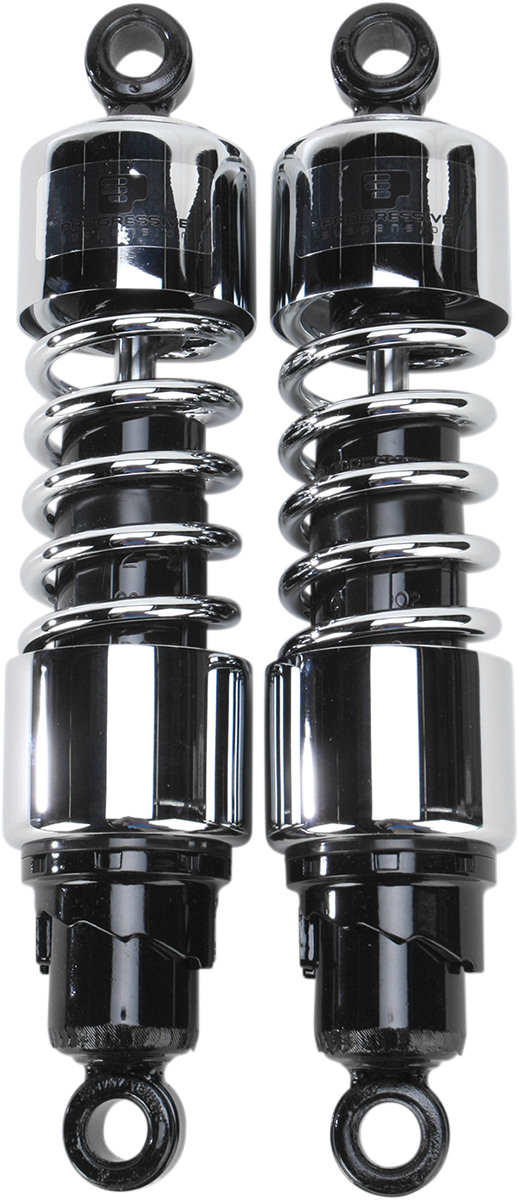 Progressive Suspension 412 Cruiser Series Shocks - 12 inch Chrome for Cruiser and Touring Bikes