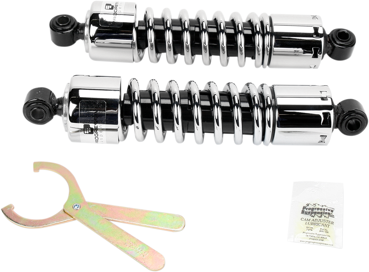 Progressive Suspension 412 Series Shock for Harley Dyna - 12.5 inch Chrome Model (Part #412-4038C)
