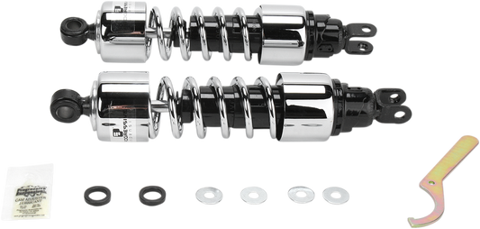 Progressive Suspension 412 Cruiser Series 13-Inch Chrome Heavy Duty Shocks for Touring and Cruiser Bikes