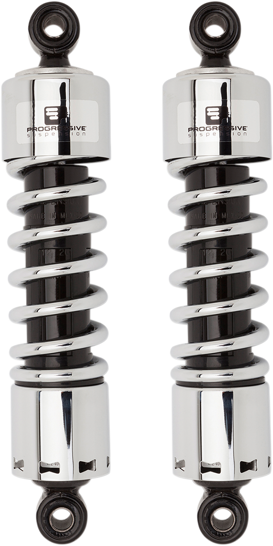Progressive Suspension 412 Series Shock - 12 Inch Chrome for Harley Dyna - Model 412-4036C