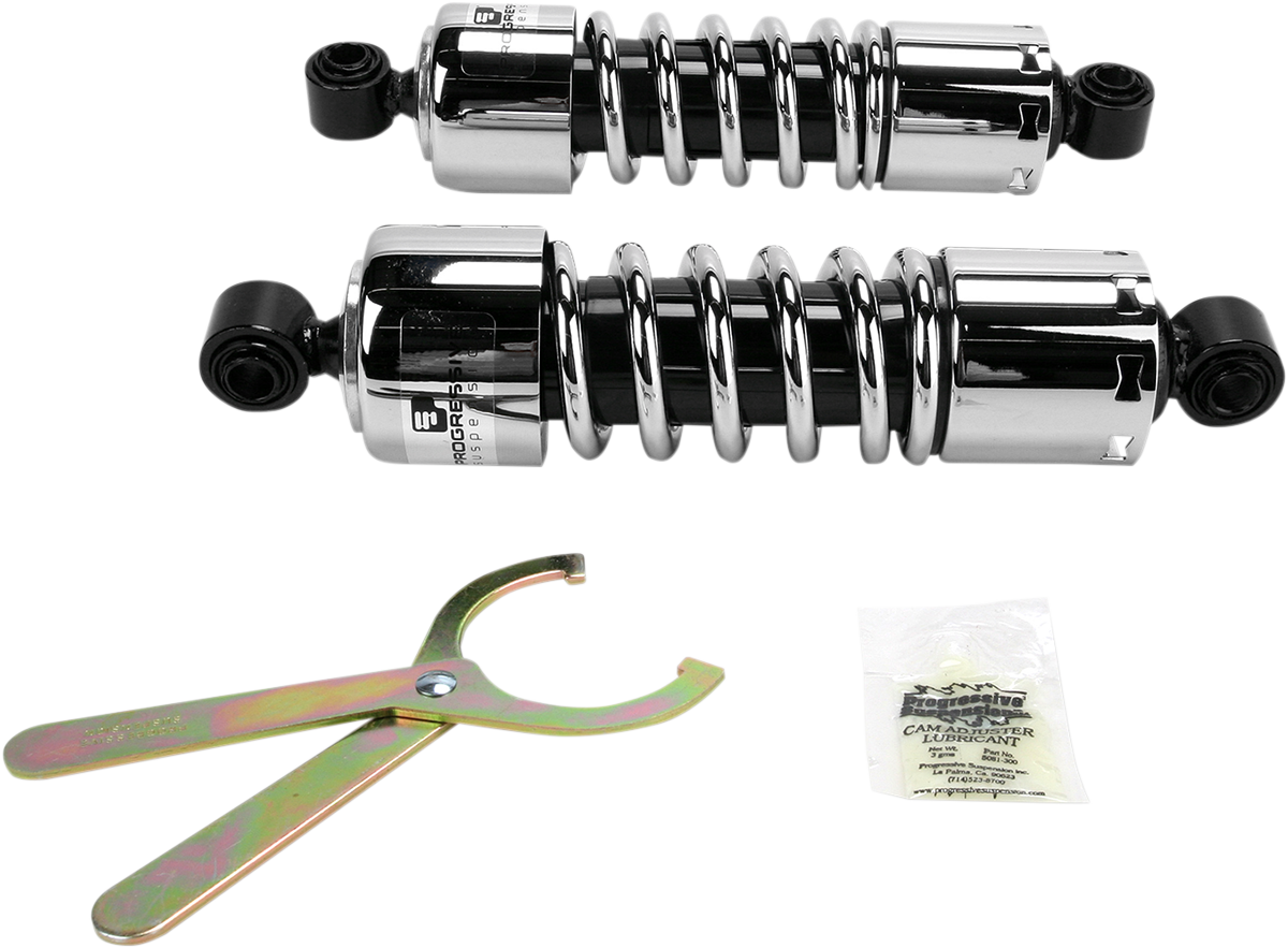 Progressive Suspension 412 Series Shock - Chrome for Harley Dyna - Model