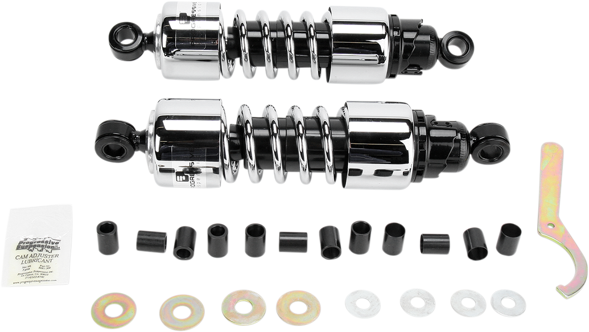 Progressive Suspension Shocks 11.5 inch Heavy Duty 412 Cruiser Series Chrome – Part 412-4201C